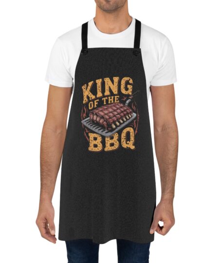 BBQ King Apron, Grilling Gift for Men, Fun Cookware, Mother's Day, Father's Day, Home Chef Kitchen Accessory