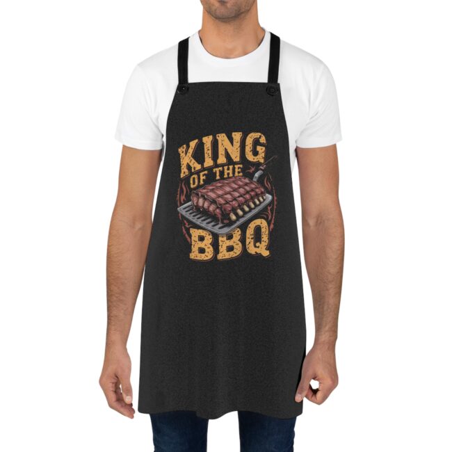 BBQ King Apron, Grilling Gift for Men, Fun Cookware, Mother's Day, Father's Day, Home Chef Kitchen Accessory