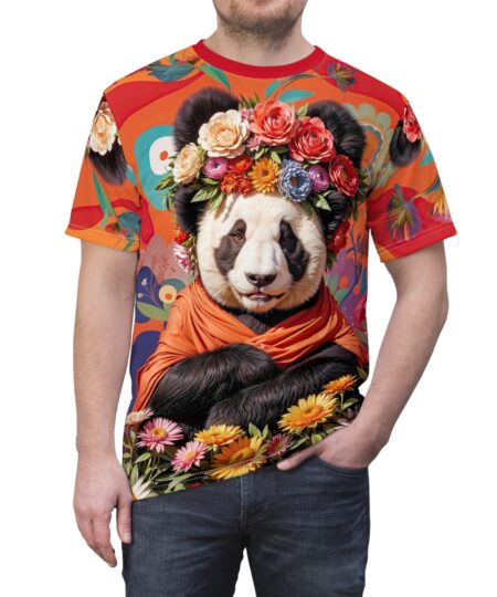 Vibrant Panda Graphic Tee, Unisex Floral Panda Shirt, Cute Animal Apparel, Festival Clothing, Gift for Nature Lovers