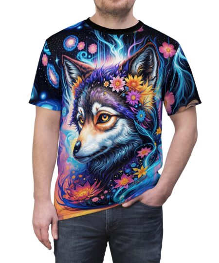 Colorful Wolf Graphic Tee, Unisex T-Shirt, Nature Lover Apparel, Unique Gift for Animal Lovers, Festival Wear, Boho Style