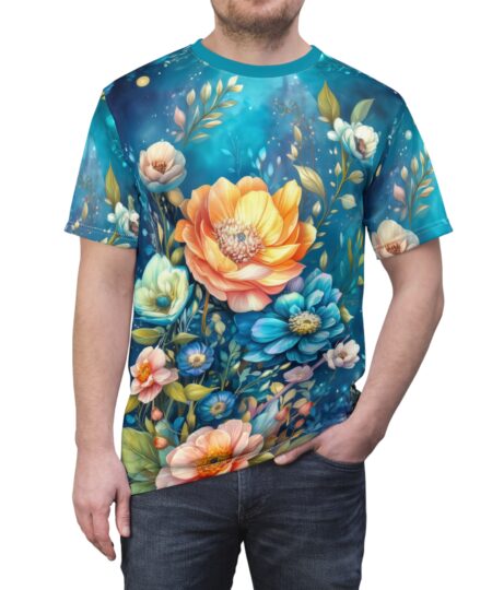 Floral Fantasy Unisex Tee - Vibrant Art Shirt for Nature Lovers, Summer Fashion, Gift Idea, Eco-Friendly Style Design 2