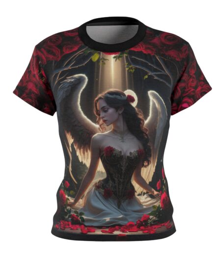 Gothic Angel Floral Tee - Women's All Over Print Shirt 8 Toasted Styles