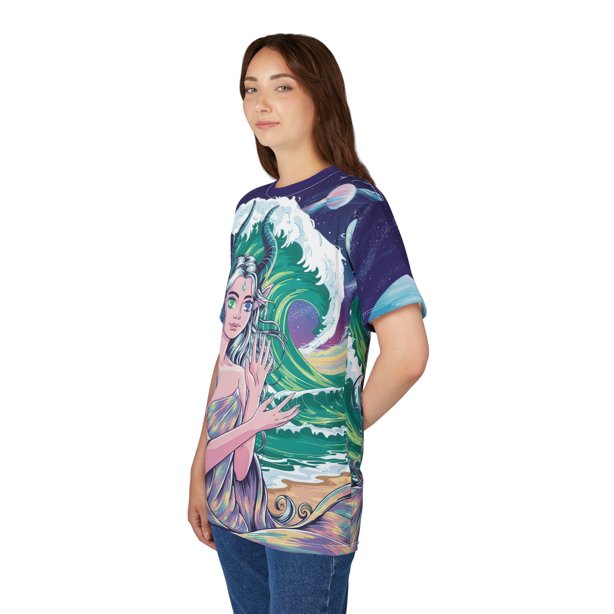 Mystical Fantasy Unisex All Over Print Tee - Enchanted Waves Design 9 Toasted Styles