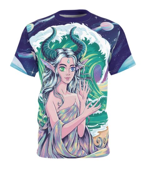 Mystical Fantasy Unisex All Over Print Tee - Enchanted Waves Design 2 Toasted Styles