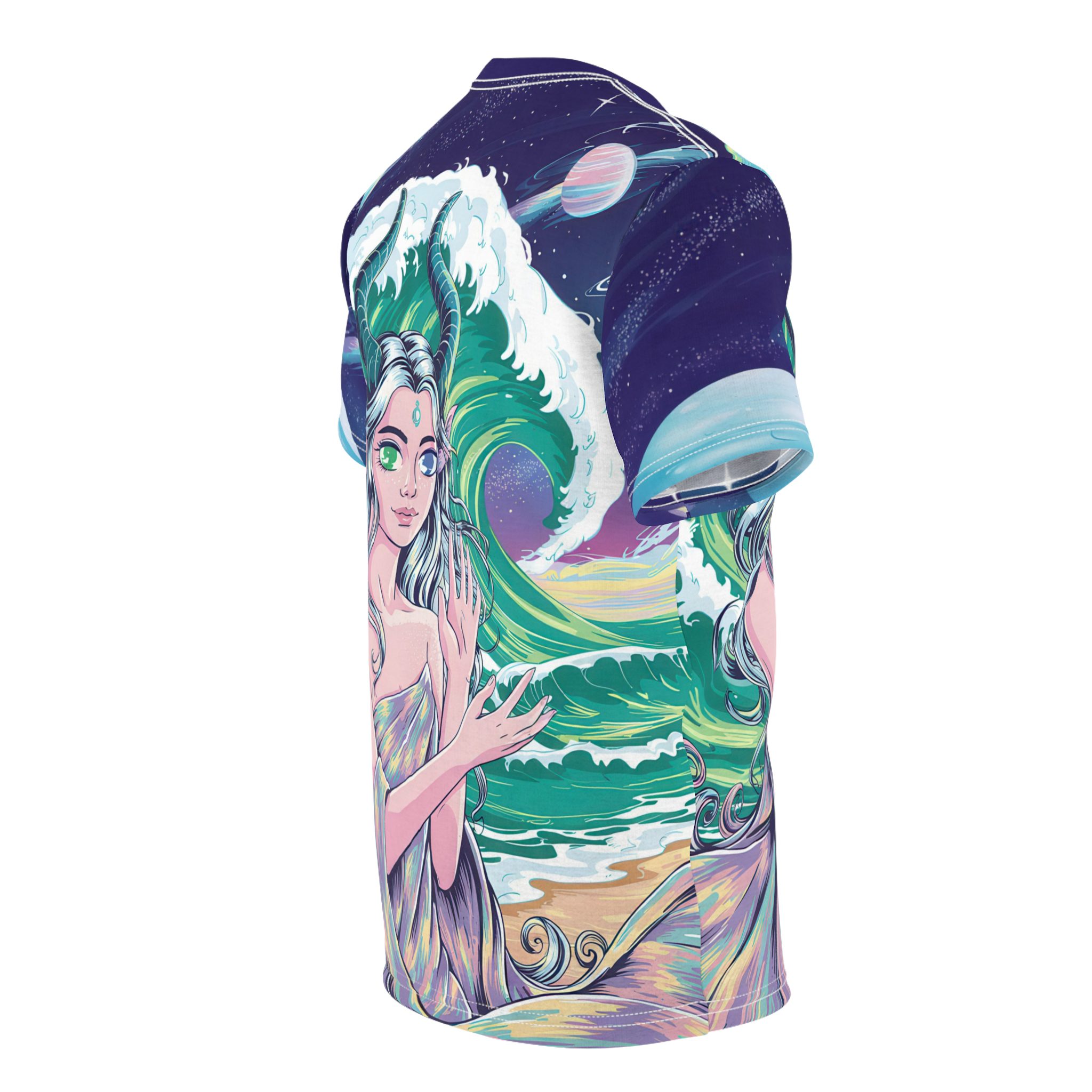 Mystical Fantasy Unisex All Over Print Tee - Enchanted Waves Design - Image 11