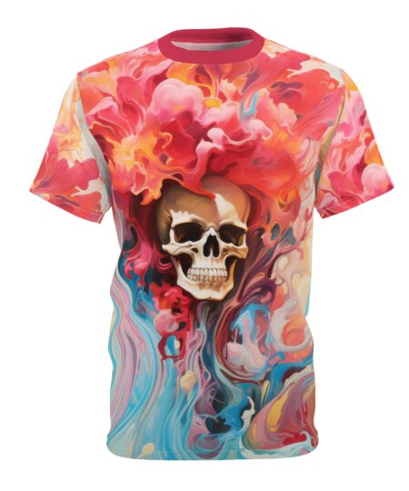 Visually Striking Skull Tees - Unisex All Over Print T-Shirt with Unique Psychedelic Design 10 Toasted Styles