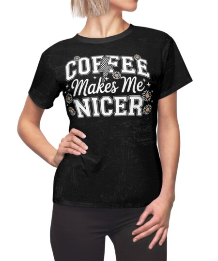 Coffee Lover's All Over Print Tee - Perfect Gift for Friends, Birthday, Coffee Addict