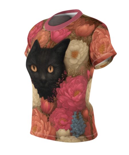 Women’s Floral Cat Print Tee, Cute Cat Shirt, Floral Design Top, Gift for Cat Lovers Women’s Floral Cat Print Tee, Cute Cat Shirt, Floral Design Top, Gift for Cat Lovers