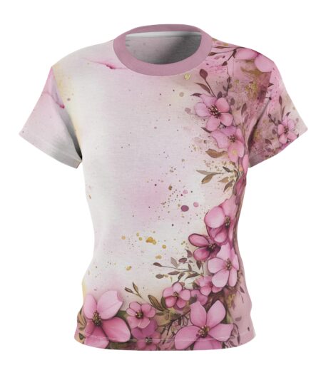 Elegant Floral Print Women's All Over Print Tee, Spring T-Shirt, Nature Tee, Floral Top Elegant Floral Print Women's All Over Print Tee, Spring T-Shirt, Nature Tee, Floral Top