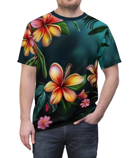 Tropical Floral Unisex Tee - Vibrant Nature-Inspired All Over Print T-Shirt, Perfect for Summer, Beach Days, Casual Wear, Holiday Gifts