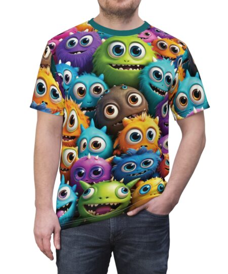 Colorful Monster Print Unisex Tee for Fun Celebrations