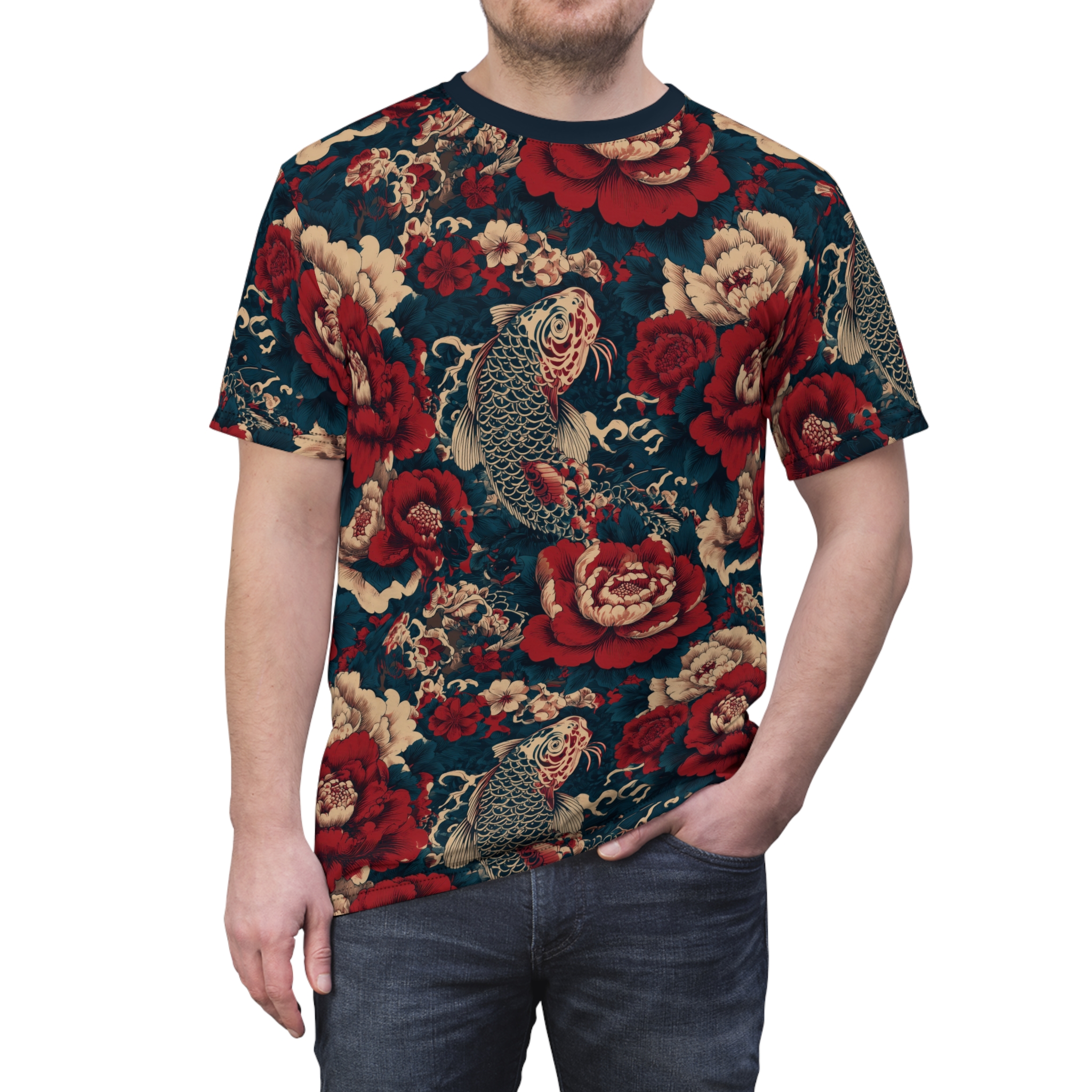 Floral Koi Unisex All Over Print Tee