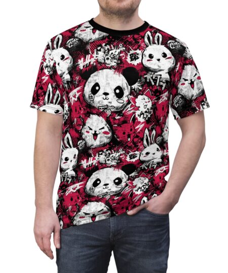 Panda & Bunny Graphic Tee for Fun-Loving Animal Lovers