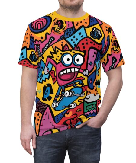 Vibrant Graphic Skate T-Shirt - Youthful Streetwear Tee