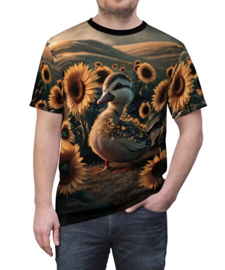 Whimsical Sunflower Duck Tee Unisex All Over Print T-Shirt