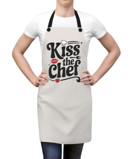 Kiss the Chef Apron | Fun Cooking Gift for Home Chefs | Kitchen Accessory | Cooking Birthday Gift | Chef's Gift | BBQ Apron