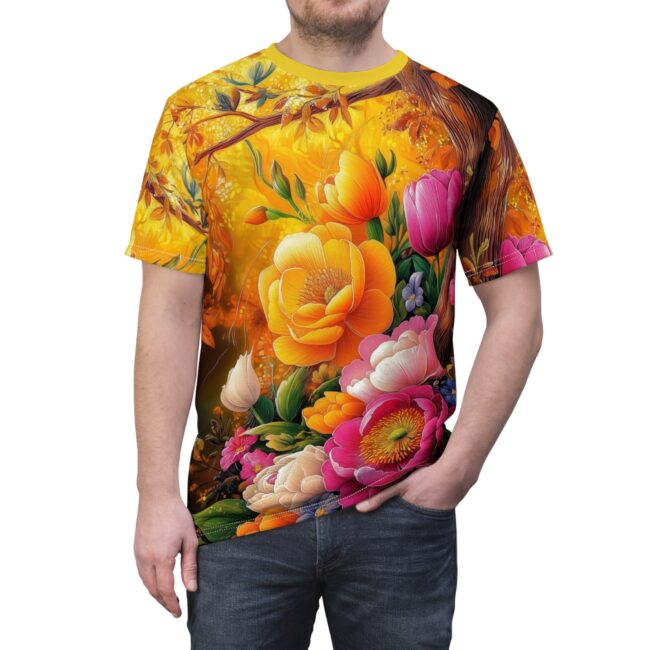 Floral Vibes Unisex Tee, Colorful Floral Tee, Floral Graphic Tee