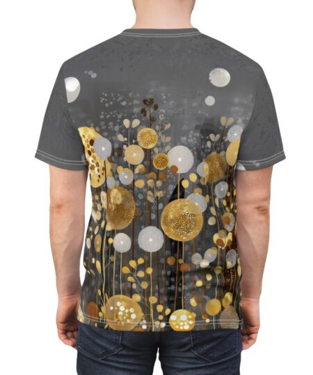 Golden Floral Unisex Tee - Nature-Inspired Modern Art Shirt All Over Print 2 Toasted Styles
