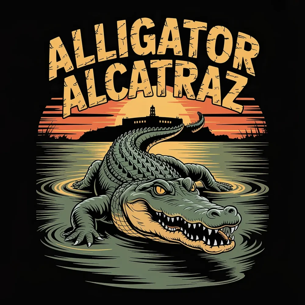 alligator alcatraz tshirt all over print