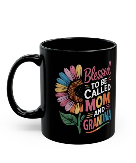 Blessed Mom and Grandma Mug - Colorful Floral Gift for Mother's Day, Birthdays, Family Celebrations, Coffee Lovers, Mom Gifts