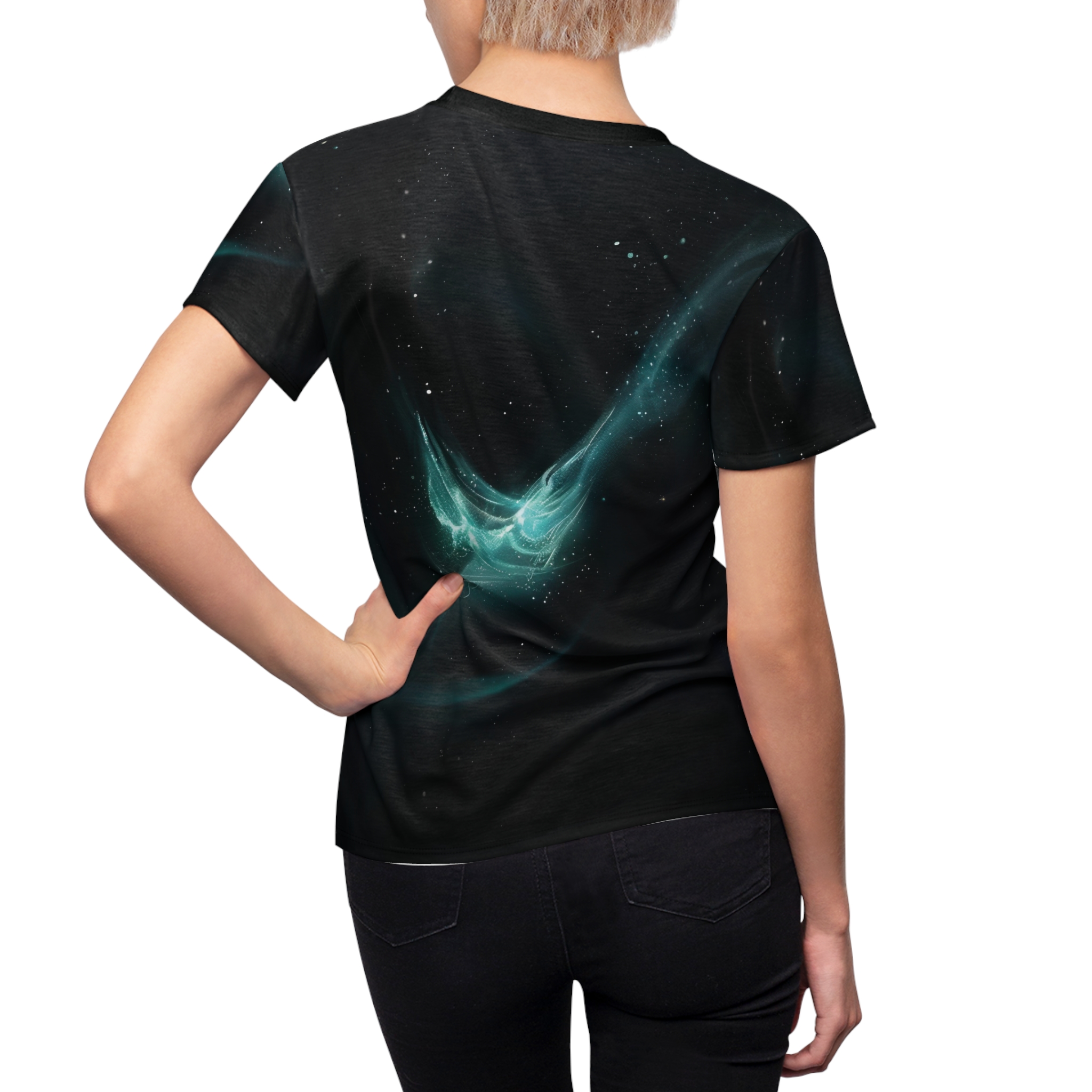The Future is Female Space All Over Print Tee, Empowering Apparel, Women's AOP T-Shirt, Feminist Fashion - Image 5