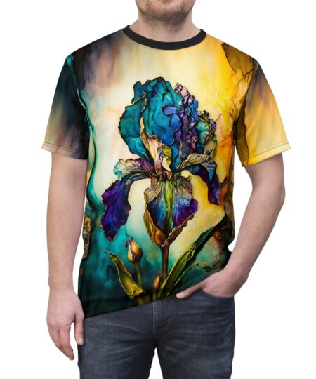 Vibrant Iris Floral Unisex Tee, Nature Lover T-Shirt