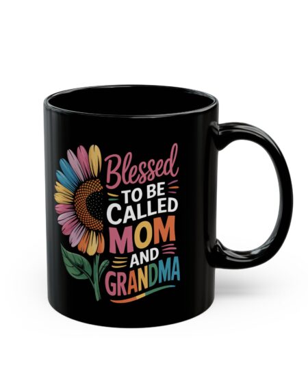 Blessed Mom and Grandma Mug - Colorful Floral Gift for Mother's Day, Birthdays, Family Celebrations, Coffee Lovers, Mom Gifts