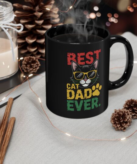 Cool Cat Dad Mug - Best Cat Dad Ever Gift, Cat Lover Coffee Cup, Birthday Present for Pet Owners, Funny Cat Mug