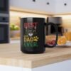Black mug with the text