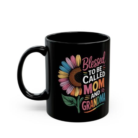 Durable Blessed Mom and Grandma Mug - Colorful Floral Gift for Mother's Day, Birthdays, Family Celebrations, Coffee Lovers, Mom Gifts – microwave-safe ceramic cup