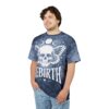 Dark tie-dye t-shirt featuring a white skull with butterfly wings and the word 'REBIRTH' in bold lettering.