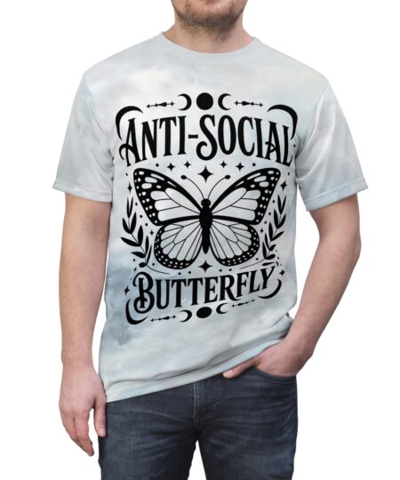 Anti-Social Butterfly Unisex Tee, Trendy Graphic T-Shirt, Unique Butterfly Design, Gift for Introverts, Perfect for Casual Outings