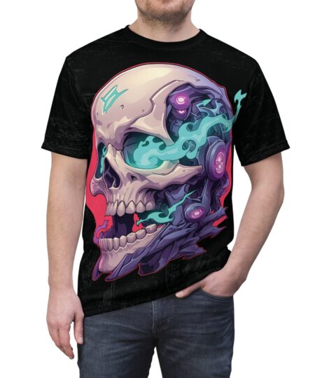 Edgy Graphic Tee, Unisex Skull Design T-Shirt, Alternative Fashion, Unique Gift for Gamers, Halloween Style Shirt