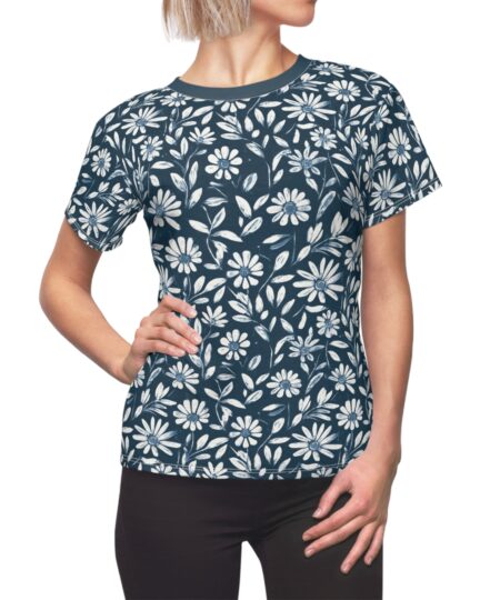 Floral Women's Tee, Comfortable Casual Top, Spring Summer Style, Flower Print T-Shirt