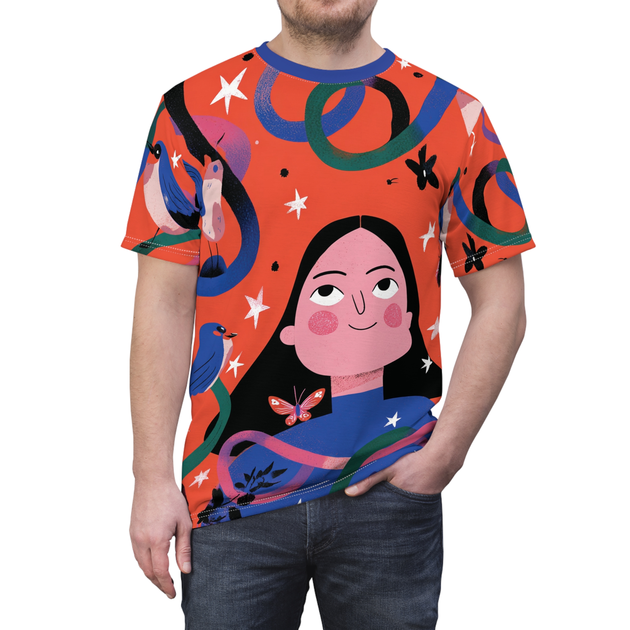 Colorful Artistic Unisex Tee, Vibrant Graphic T-Shirt, Creative Fashion Statement, Unique Gift for Art Lovers, Fun Everyday Wear