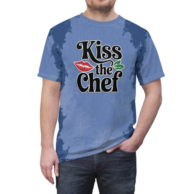 Kiss the Chef Unisex All Over Print Tee, Fun Cooking Shirt, Chef Gift, Birthday Gift, Casual Wear, Foodie Apparel