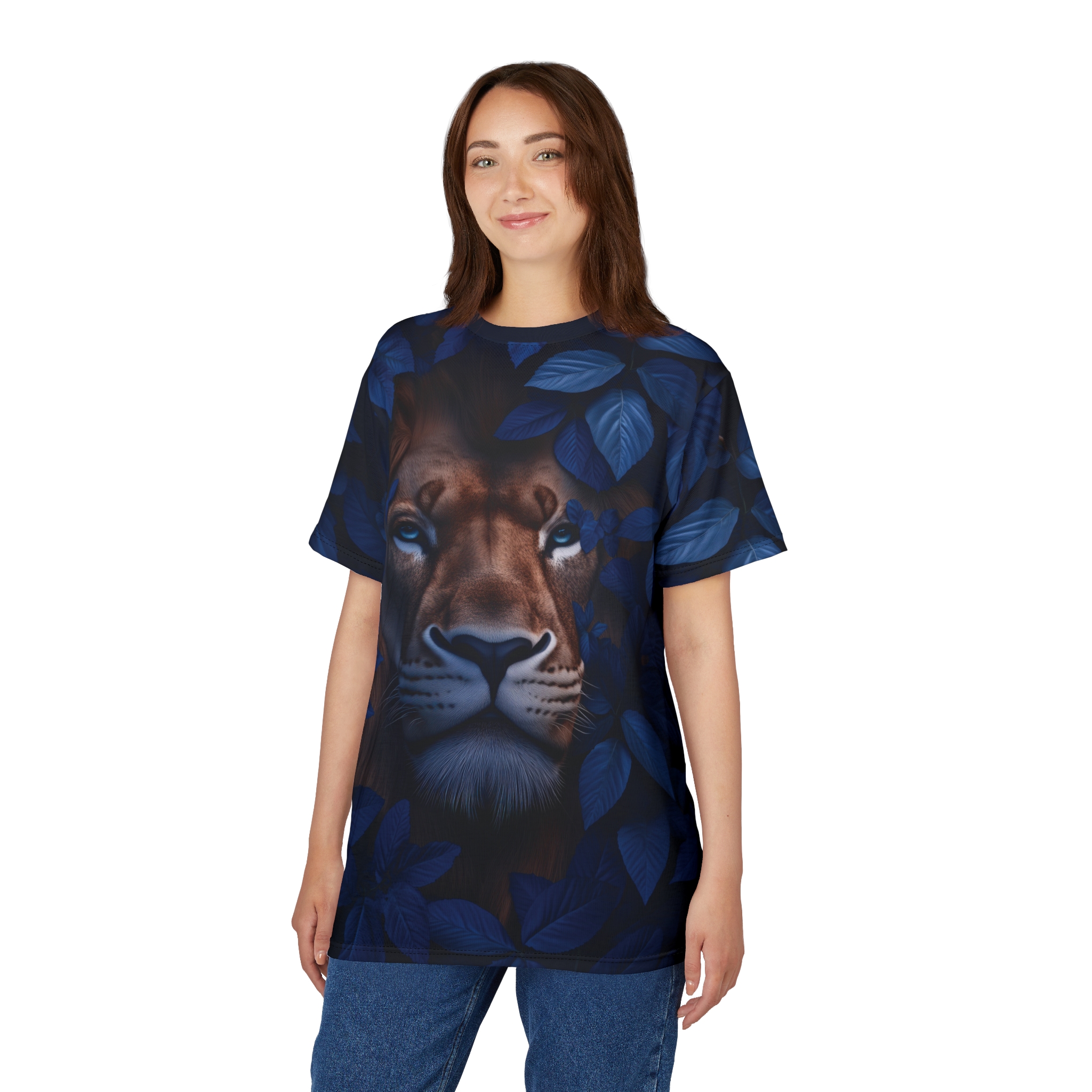 Majestic Lion AOP Tee - Unisex Shirt, Unique Graphic T-Shirt, Animal Lover Gift, Nature Tee, Wildlife Apparel - Image 5