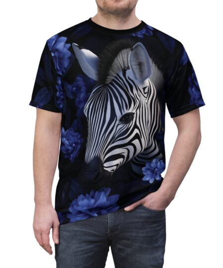 Stylish Zebra Art Tee | Unisex AOP T-Shirt, Unique Animal Print, Trendy Graphic Tee, Casual Wear, Gift for Animal Lovers
