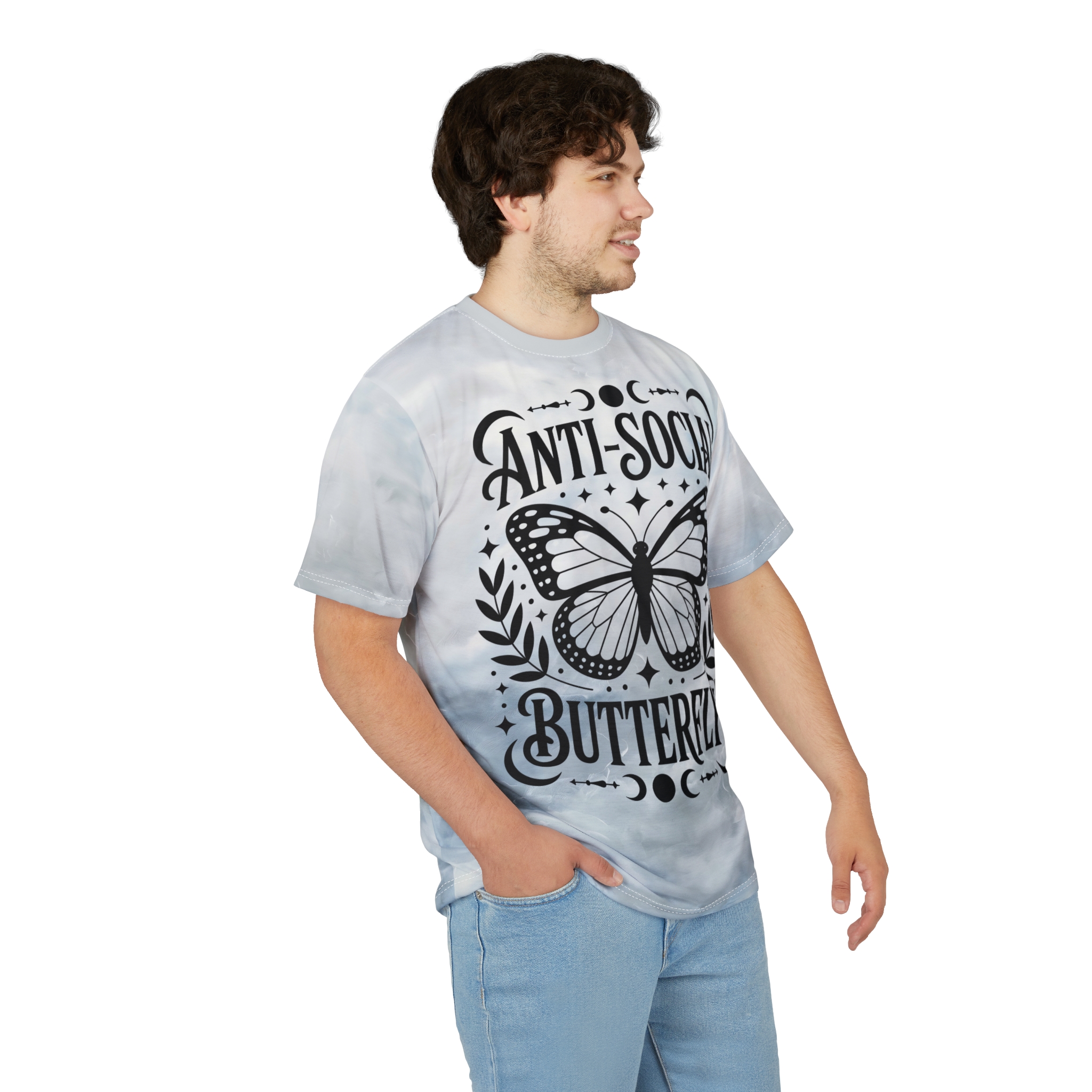 Anti-Social Butterfly Graphic All Over Print T-Shirt - Image 6