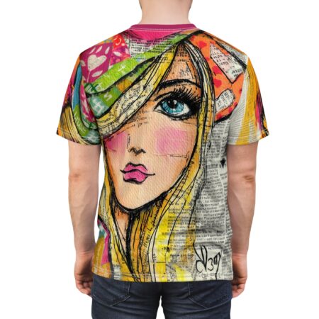 Alternative view of Colorful Abstract Girl Illustration All Over Print T-Shirt Artistic Streetwear