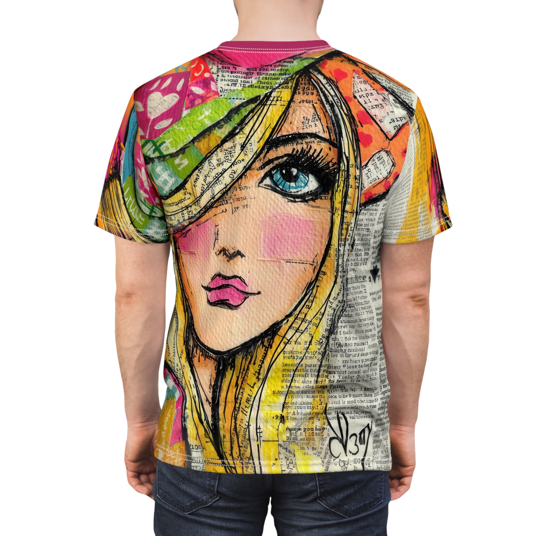 Colorful Abstract Girl Illustration All Over Print Unisex T-Shirt Artistic Streetwear 9 Toasted Styles