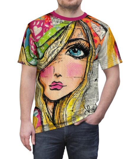 Colorful Abstract Girl Illustration All Over Print Unisex T-Shirt Artistic Streetwear 8 Toasted Styles