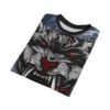 Stylish Fierce Panther Graphic Tee, Unisex AOP Shirt, Streetwear Fashion, Unique Gift for Him/Her, Perfect for Casual Outings, Art Lovers – durable everyday unisex apparel