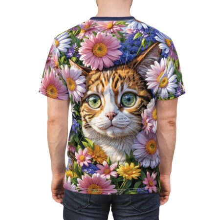 Alternative view of Floral Cat All Over Print  T-Shirt - Floral Graphic T-Shirt