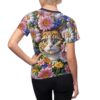Floral Cat Women's Tee, Cute Cat Shirt, Animal Lover Gift, Summer Top, Casual Wear, Unique Birthday Present