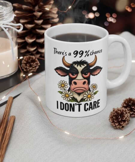Funny Cow Ceramic Mug - I Don't Care