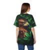 Green leaves and rich brown feathers cover this 3D graphic t-shirt, depicting a majestic eagle in dense foliage.
