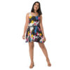 Flirty Colorful Splash Artistic Skater Dress – twirly skater-style women’s dress