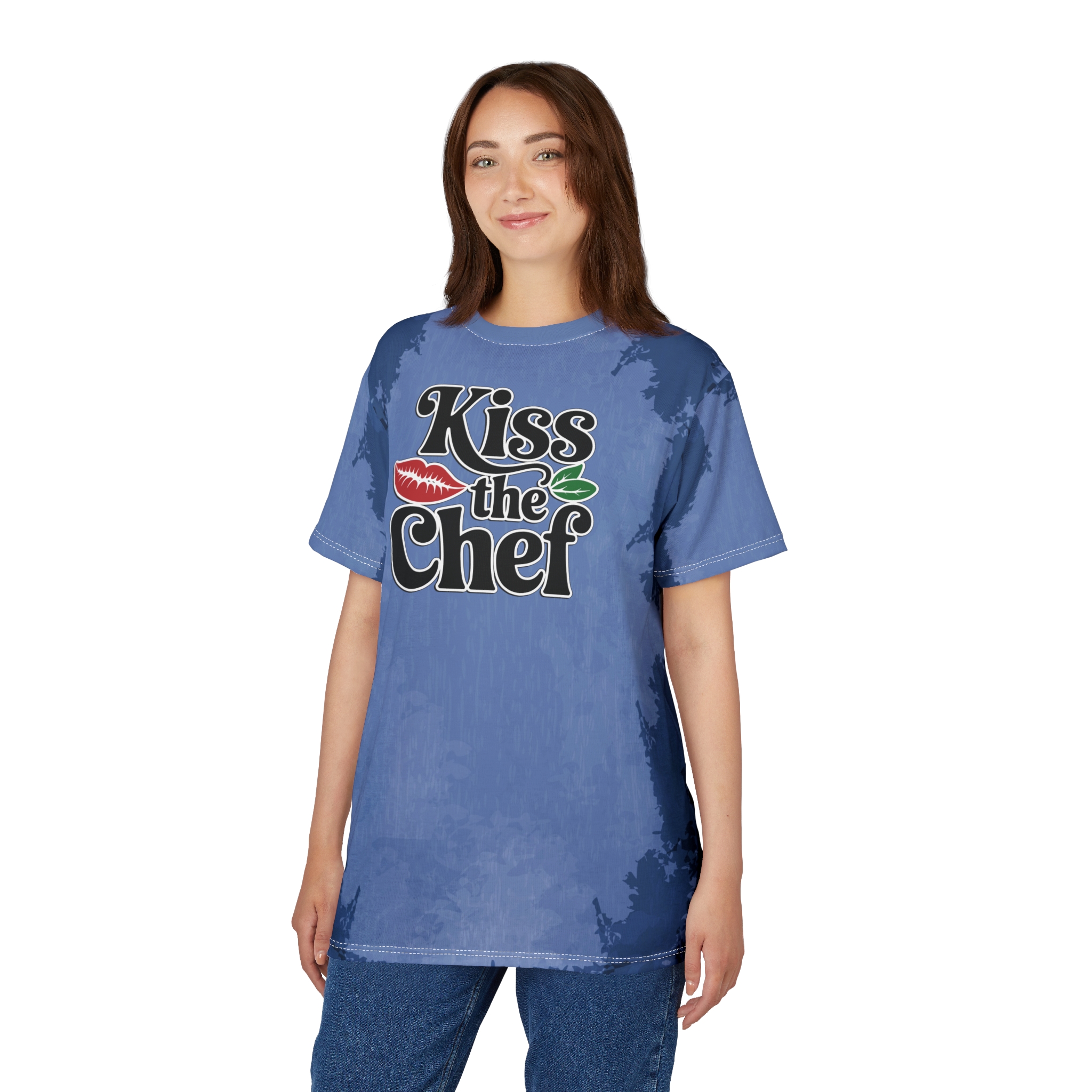 Kiss the Chef Unisex All Over Print T-Shirt - Fun Cooking T-Shirt - Image 5