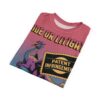 Purple dragon with teal accents on a gradient background, text reads 'IDE OR LITIGATION PATENT INFRINGEMENT'. All over print t-shirt.